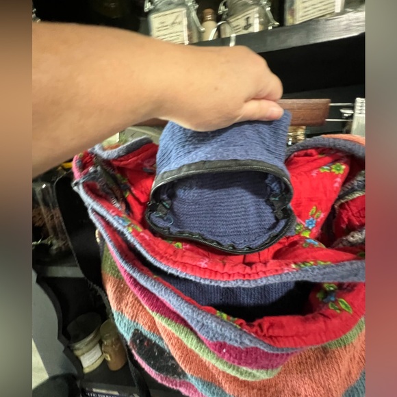 Handmade Sweater Knit Rainbow Messenger Bag - Picture 9 of 9